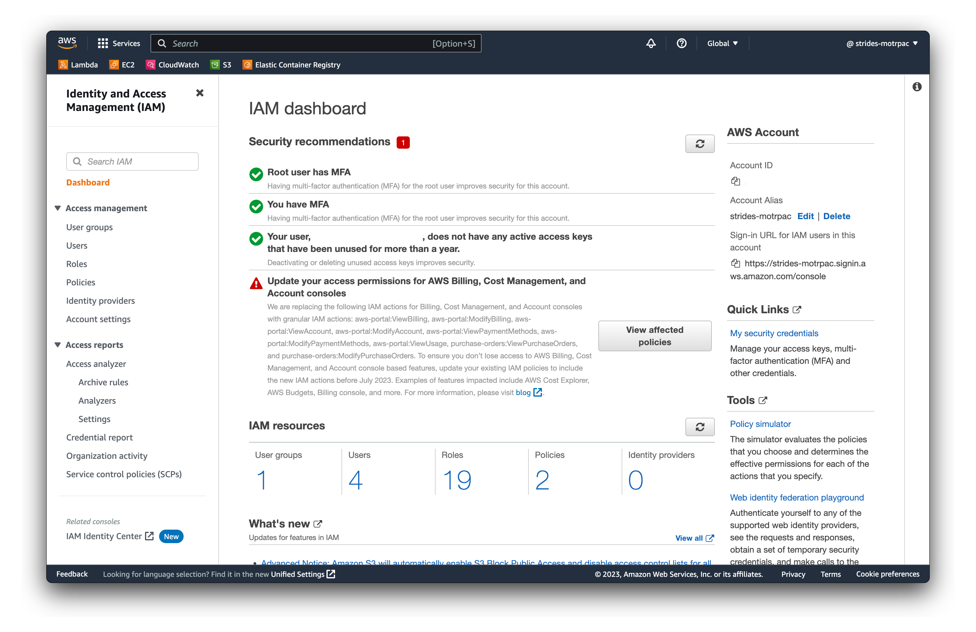 AWS IAM Console